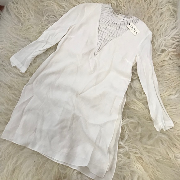 A.L.C. Allie crochet-paneled crepe mini dress - Picture 2 of 7